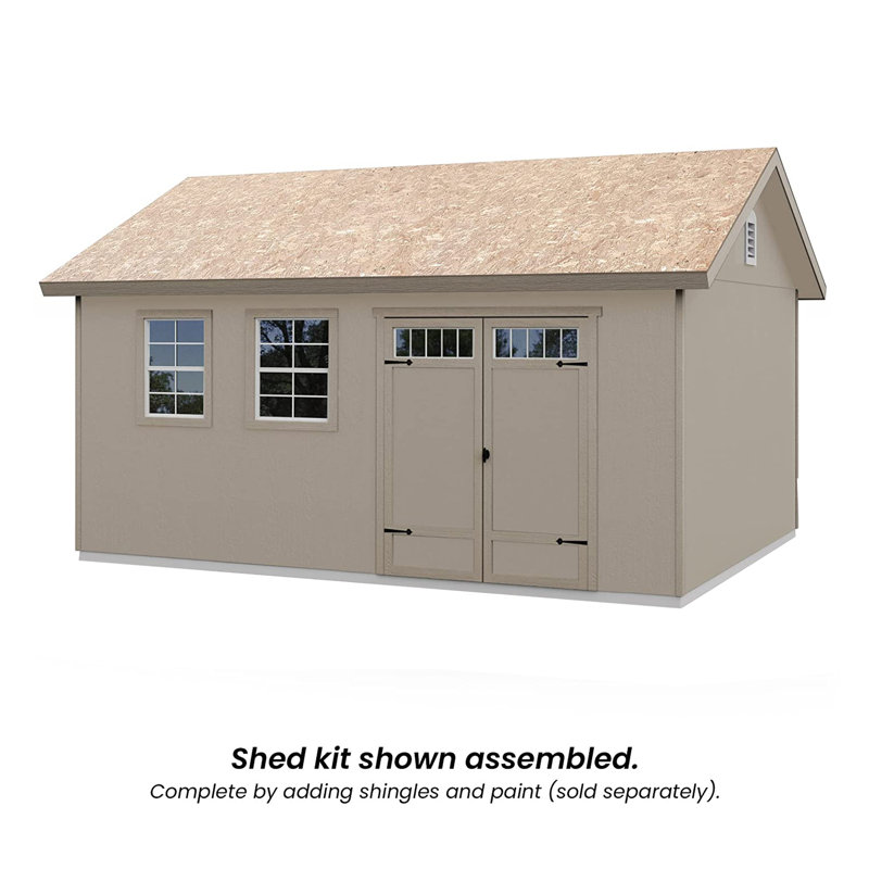 Scarsdale 10' x 16' White and Gray Wooden Storage Shed