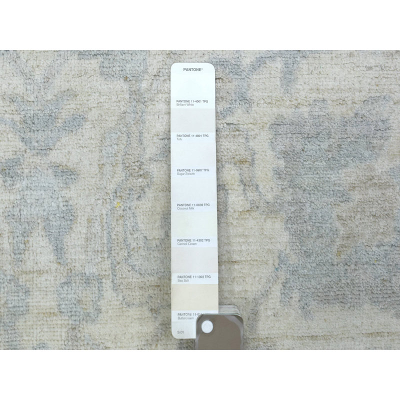 Tapis ivoire en laine noué à la main 8 pi 3 po x 9 pi 8 po DE5341B4DE1849A39BFA5E03C4215E3C