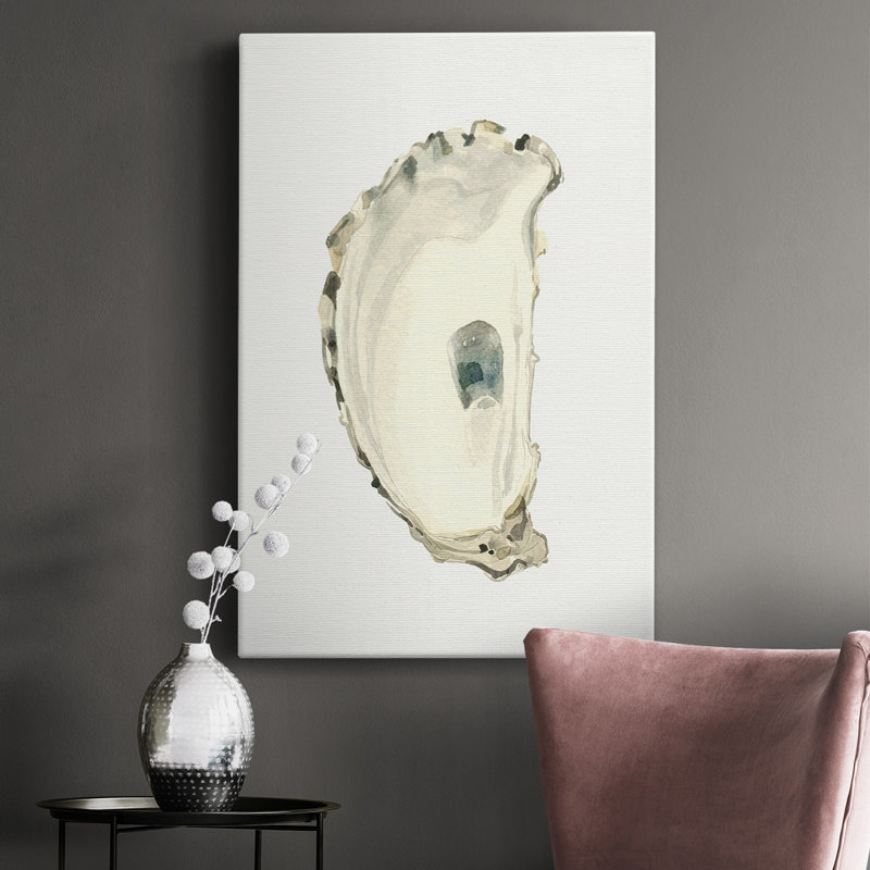Toile tendue avec châssis neutre «Oyster Study II» - prêt à accrocher, H 18 po x l 12 po x P 1,5 po