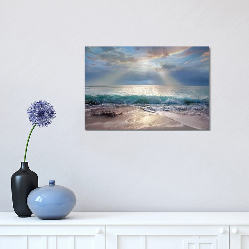 Aqua Blue Morning by Mike Calascibetta - Wrapped Canvas Print, 30.48 cm H x 45.72 cm W