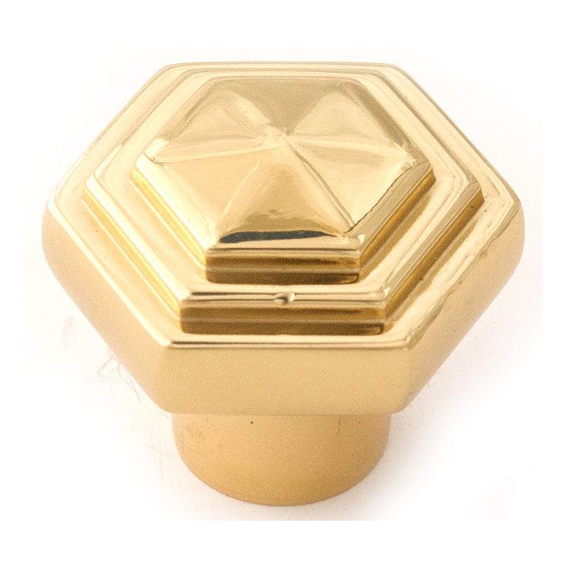 Geometric Knob, Polished Brass