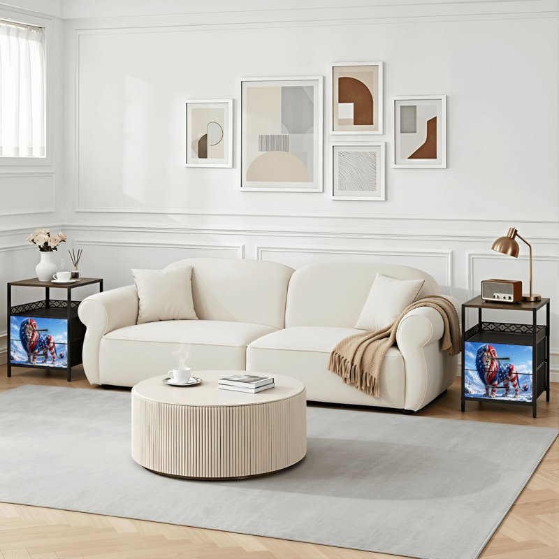 Table de chevet 2 tiroirs avec station de charge, table de chevet pour chambre avec ports USB et amp; Table de chevet noire Outlet