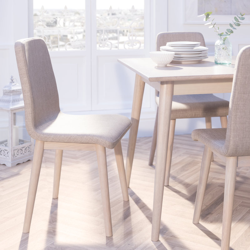 Gravette 47cm H Upholstered Side Chair, Light Oak