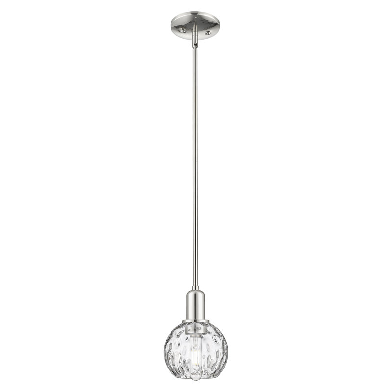 Mini-luminaire suspendu 1 lumière Arcadia - Sevier, Nickel poli, H 5 po x l 6 po x P 6 po