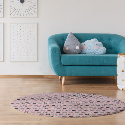 Tapis de zone rose kitty chat