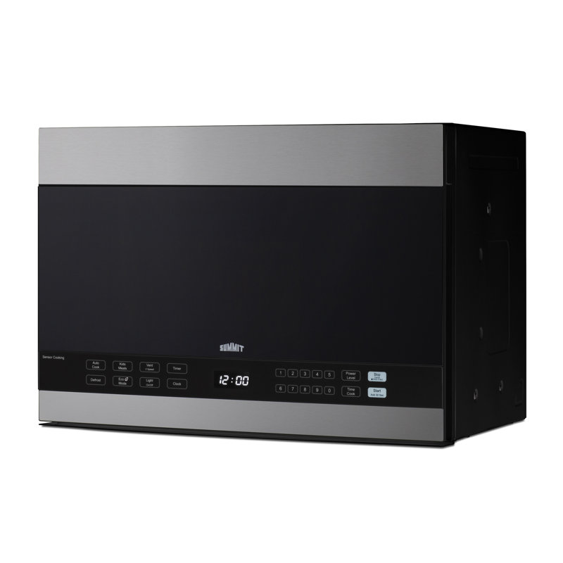 Summit Appliance 1.4 Cubic Feet 1000 Watt Over The Range Microwave, Black/Silver