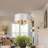 4 - Light Pendant Soft Gold Capiz Shell Drum Chandelier