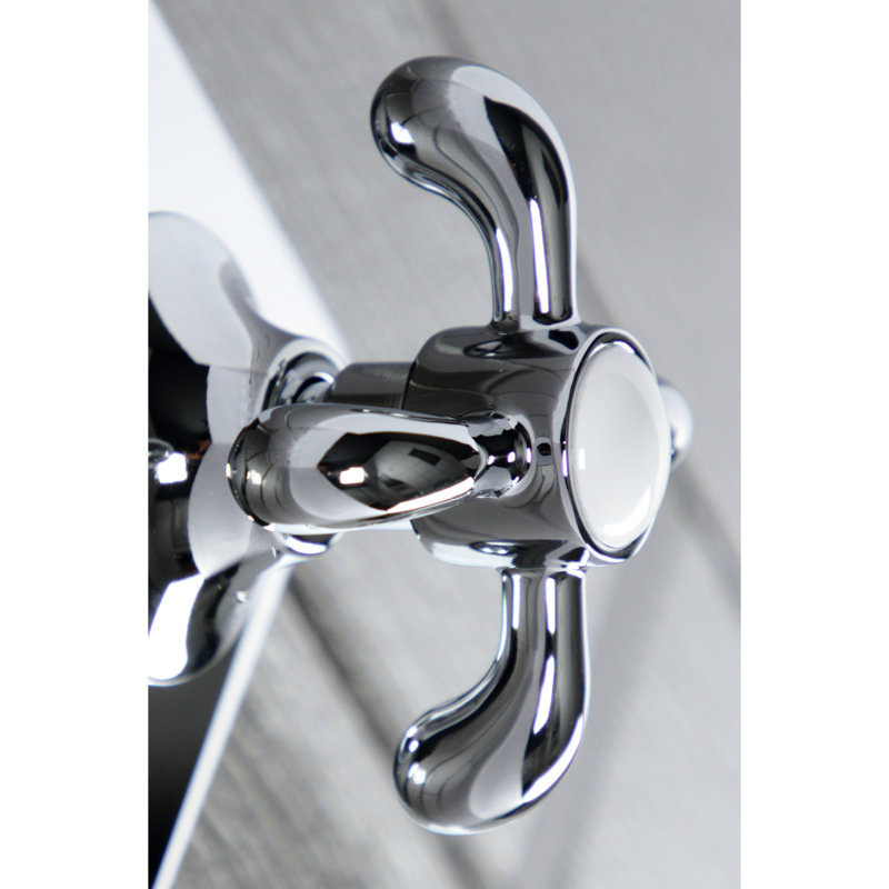 Kingston Brass Single-Handle Wall Mount Three-Way Diverter Valve with Trim Kit, Polished Chrome
