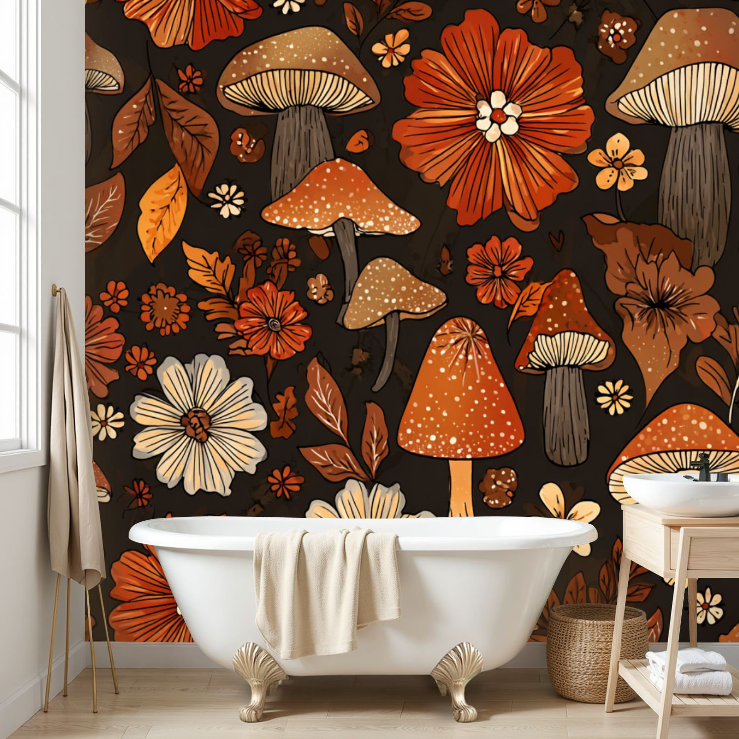 Latitude Run® Wall Mural Peel and Stick Wallpaper Whimsical Floral ...