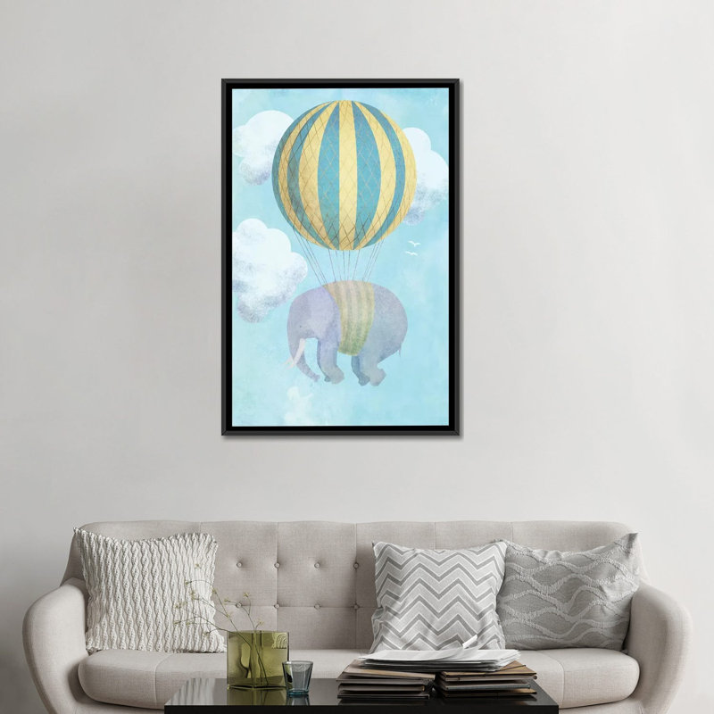 «Up and Away», impression sur toile, H 26 po x l 18 po x P 1,5 po, Toile avec cadre noir, Pas de tapis