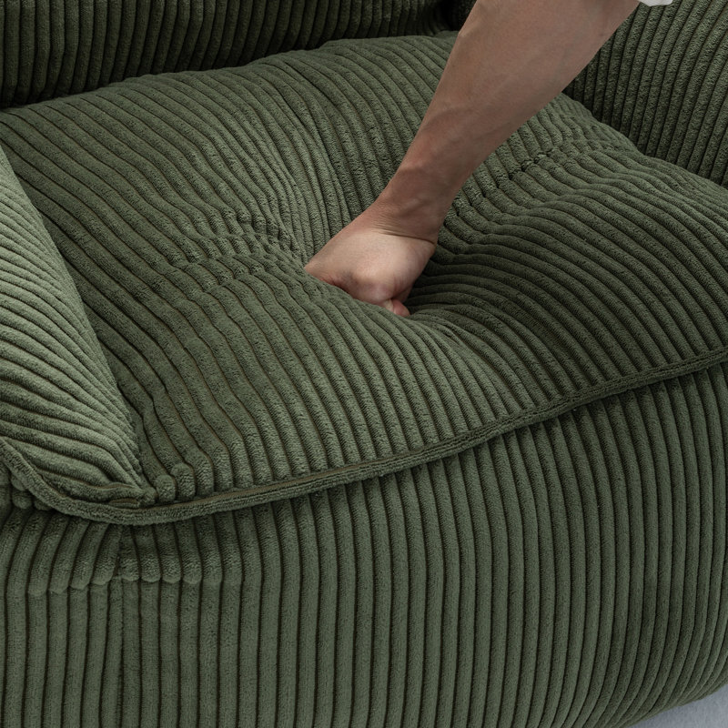 Fauteuil à billes pour adultes, Green Corduroy