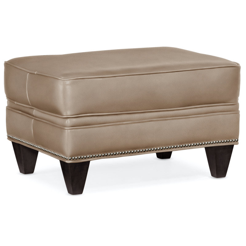 Reddish Ottoman, Gunmetal, Plantation, Anilina Hunter Genuine Leather