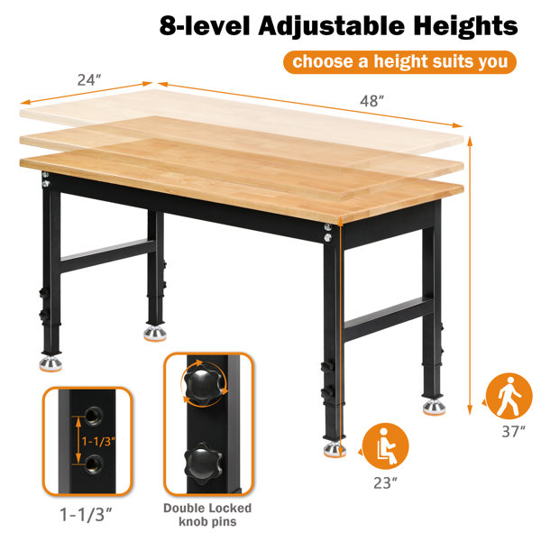 Adjustable Height Workbench