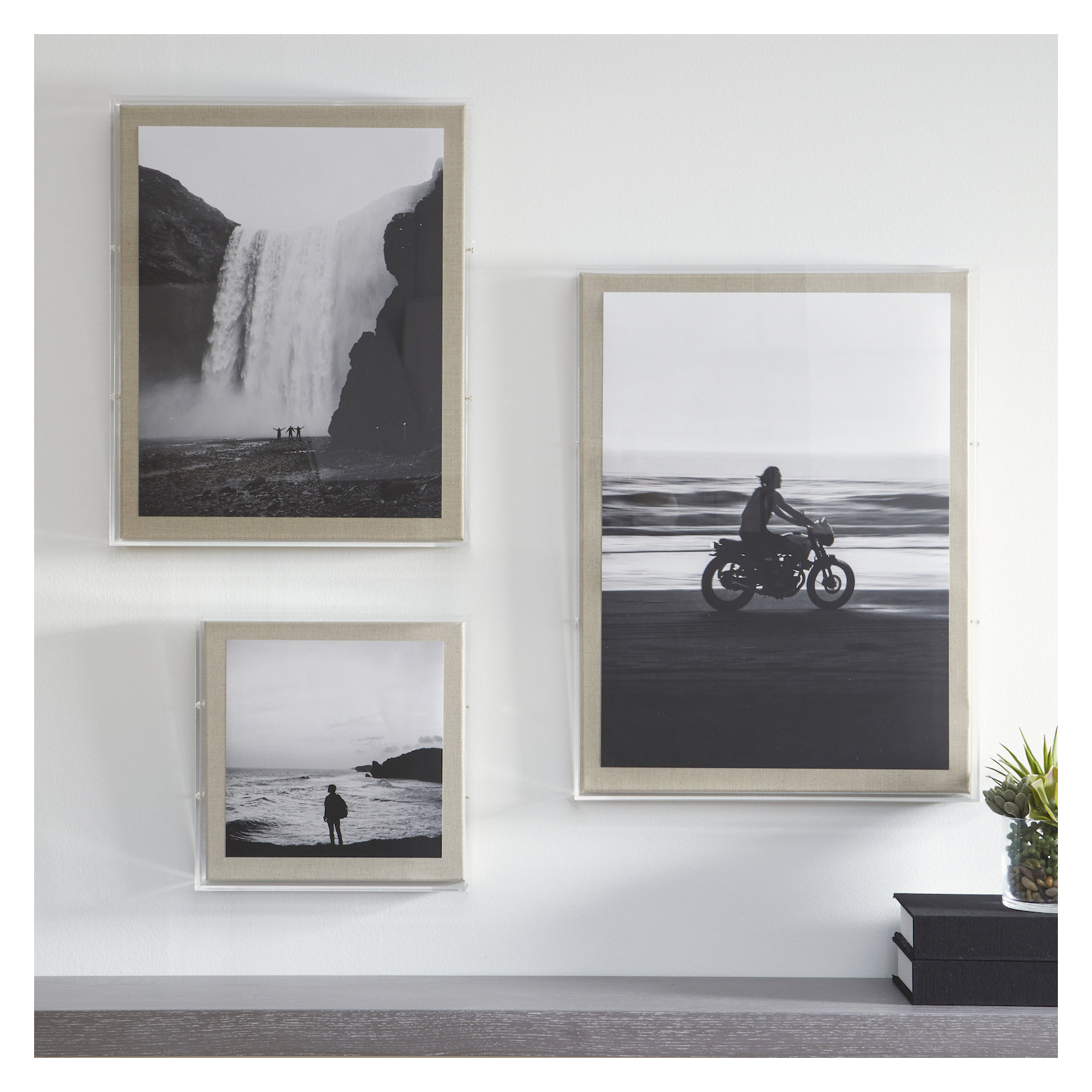 Modern Acrylic Shadowbox with Linen Canvas 3" Depth | UV Grade, 24" x 36"