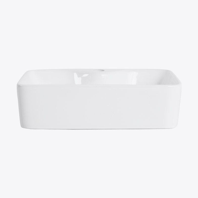 Ceramic Rectangular Above Counter White Bathroom Sink Art Basin