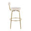 Tabouret de bar à hauteur fixe avec pivot en métal doré et velours crème - ensemble de 2