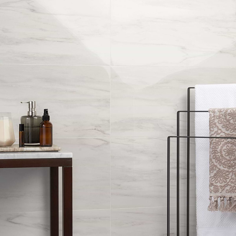 Dreamstone 12X24 Polished Porcelain Tile, Dolomite Snow Polished