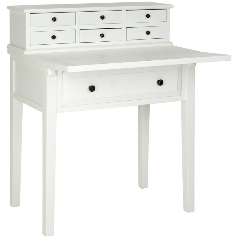 Allizae Solid Wood Writing Desk, White