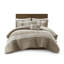 Ensemble de literie contemporain chic, édredon en polyester taupe, style urbain toutes saisons