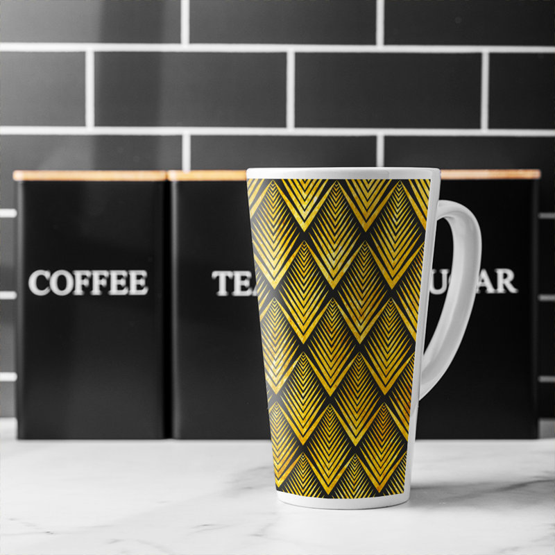 Geometric Flower Pattern Latte Mug