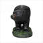 Statues de jardin | Statue d'ours noir 15,7 po H | Pour patio de jardin intérieur extérieur | Vert forêt | Ciment béton