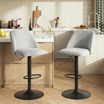 New upgraded backrest Swivel Upholstered Adjustable Height Counter & Bar Stool With Footrest
