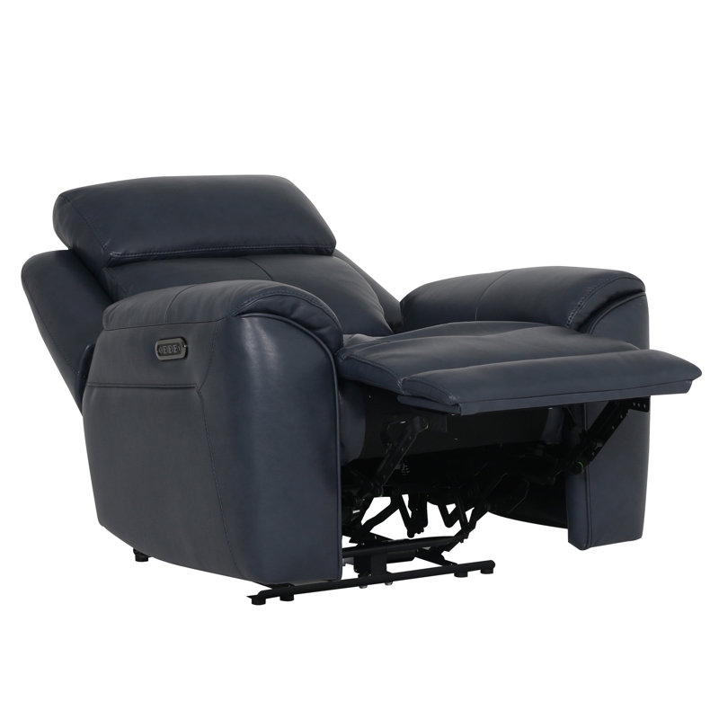 Fauteuil inclinable électrique Minnis P3, Marine, Opulent cuir fleur à dessus bleu marine