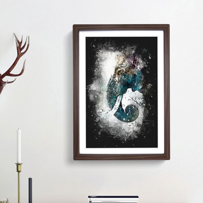 Elephant Profile - Framed Print, Walnut Framed, 87cm H x 62cm W x 2cm D