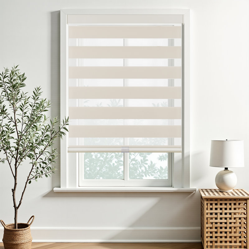  Store zébré sans cordon: parfait pour régler la lumière et protéger l'intimité. Avec une conception sécuritaire pour les enfants, ils apportent du style à chaque espace. L 27 po x H 72 po, beige