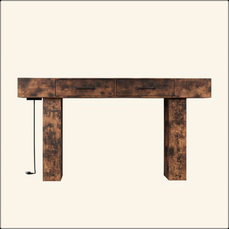 63-Inch Long Console Table, Wooden Rectangular Sofa Table Behind The Couch, Farmhouse Entryway Table For Entrance, Hallway, Living Room