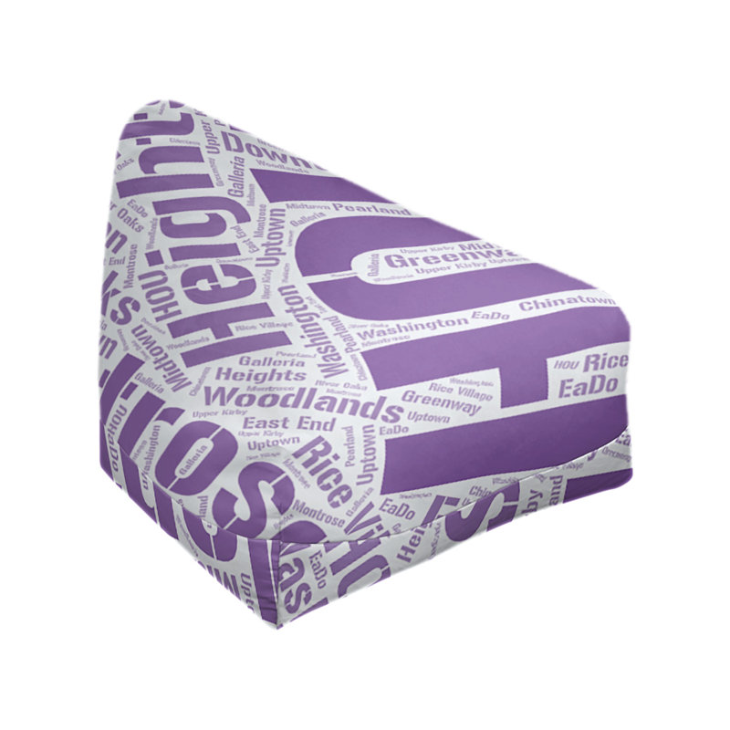 Classic Bean Bag, 42" H x 38" W x 29" D, Purple Polyester Blend, Houston