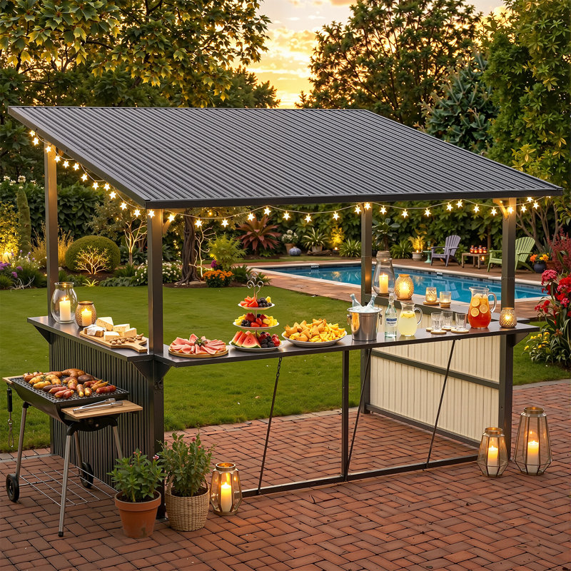Hardtop Outdoor Bar Gazebo With Counter