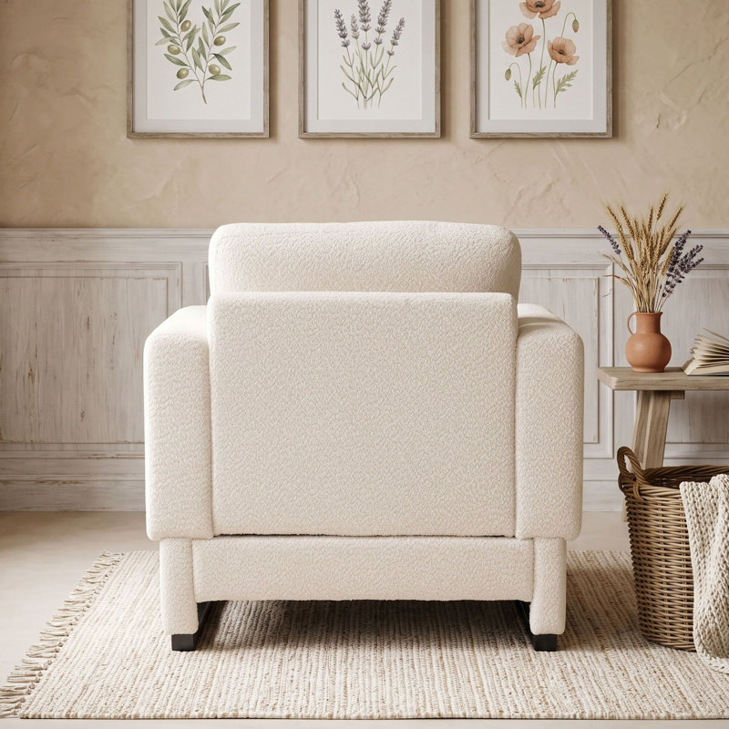 Fauteuil rembourré avec accoudoirs, Beige