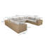 Canapé modulaire d'extérieur Cali en tissu gris clair et osier brun