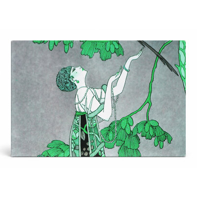Femme avec perroquet et cage à oiseaux