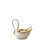 White Swan Salt Cellar W/14Kt Gold Plated Spoon