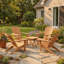 Ensemble de chaises Adirondack en teck avec table 5 pièces-1466997930