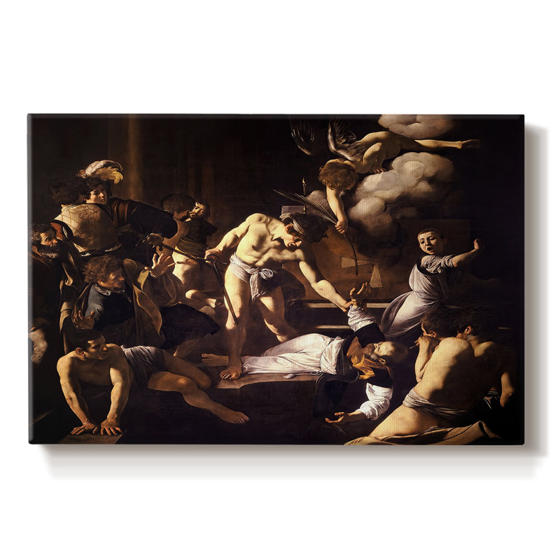 Le martyre de Saint-Matthew-Caravage-Toile tendue avec châssis-c. 1599-1600, 8 x 12