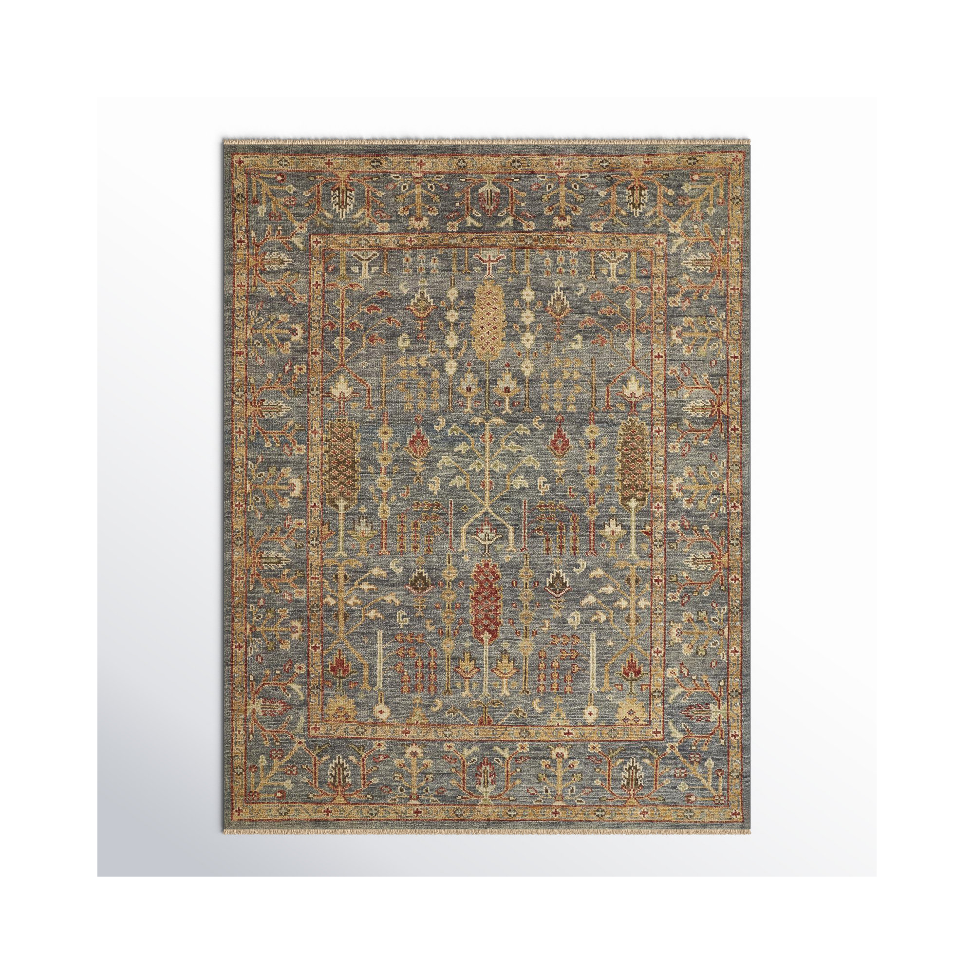 Brandonville Handmade Wool Rug, Rectangle 5'6" x 8'6"