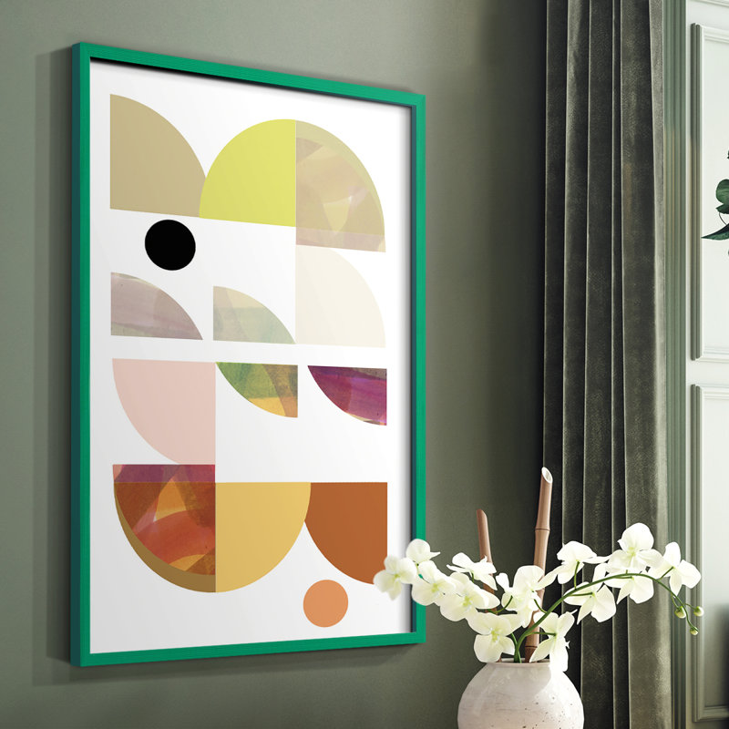«Dorset Shapes III», reproduction encadrée - bois massif, Vert, H 10 po x l 8 po
