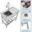 Lavabo autoportant commercial avec robinet