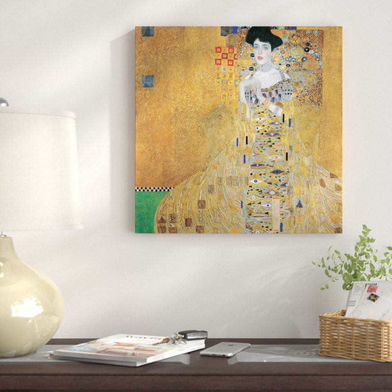 « portrait of adele bloch-bauer i, 1907 » par gustav klimt,, reproduction d’art sur toile, H 37 po x l 37 po x p 1,5 po