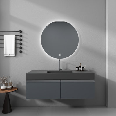 47" Wall Mounted Solid Surface Bathroom Sink