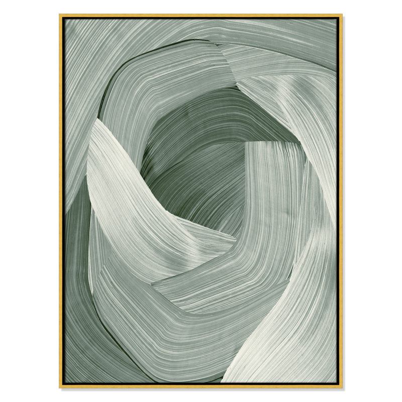 «Wyn Enriched Emerald - Floater Frame», reproduction d'impression sur toile, H 41,5 po x l 31,5 po, Or