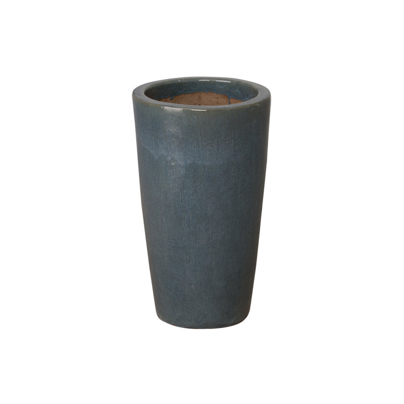 Pot de fleurs en céramique, Gris, H 22,5 po x l 13 po x P 13 po