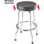 Tabouret de bar pivotant Torin: siège de garage / magasin rembourré avec pieds chromés, noir, hauteur 28,74 po, diamètre 18,5 po