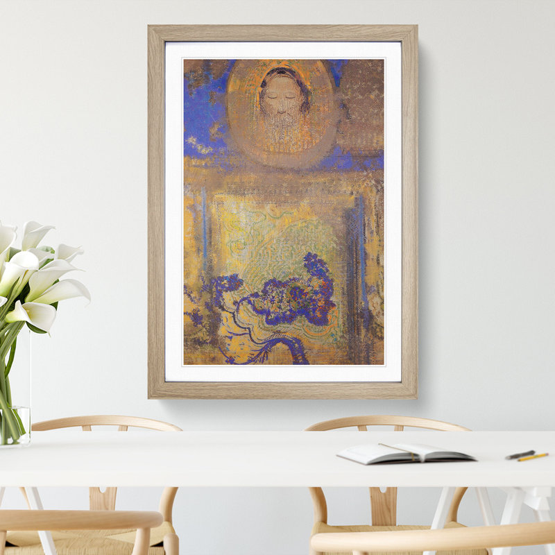 Evocation by Odilon Redon - Framed Print, Oak Framed, 48cm H x 36cm W x 2cm D