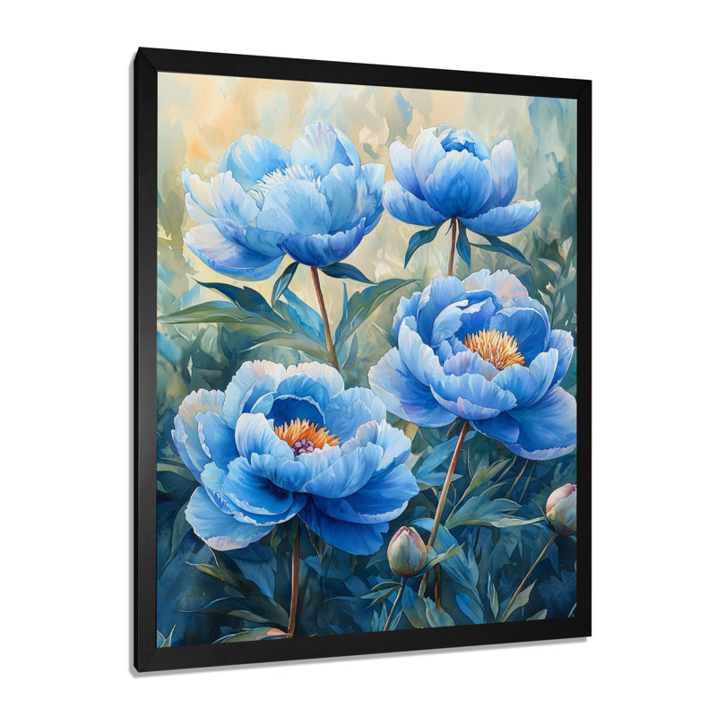 Kristina - décoration murale florale, Impression d'un seul cadre photo, Noir, noir, noir, noir, H 20 po x l 12 po