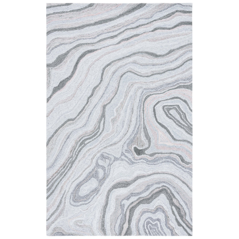 Jhenae Hand Tufted Performance Abstract Rug, Rectangle 5' x 8'