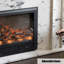 Bulgari-patterned smoky marble simulated fire smart fireplace